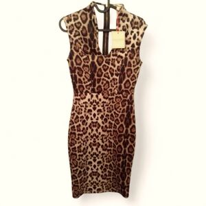 NWT Rolla Coaster Leopard Print Cocktail Dress Women's Size M